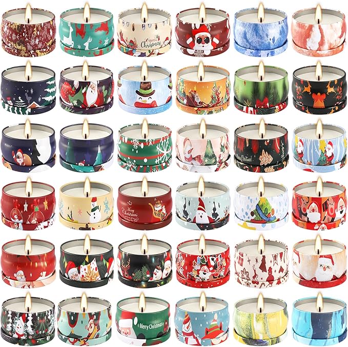 WPONSZU 36 Pack Christmas Scented Candles,Gift Set 2.5oz Strong Fragrance jar Candles,for Home Scented Decoration Birthday Valentine'sDay
