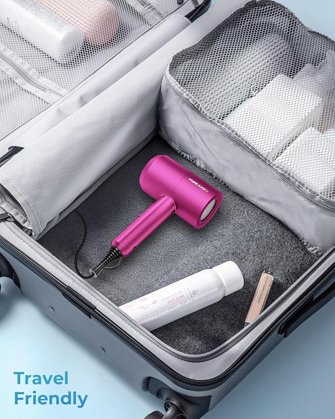 SHRATE Ionic Hair Dryer with Diffuser | Professional Blow Dryer for Curly, Frizzy & All Hair Types | Low Noise & Gentle for Sensitive Hair | Compact & Portable Design for Home, Travel, Women & Men