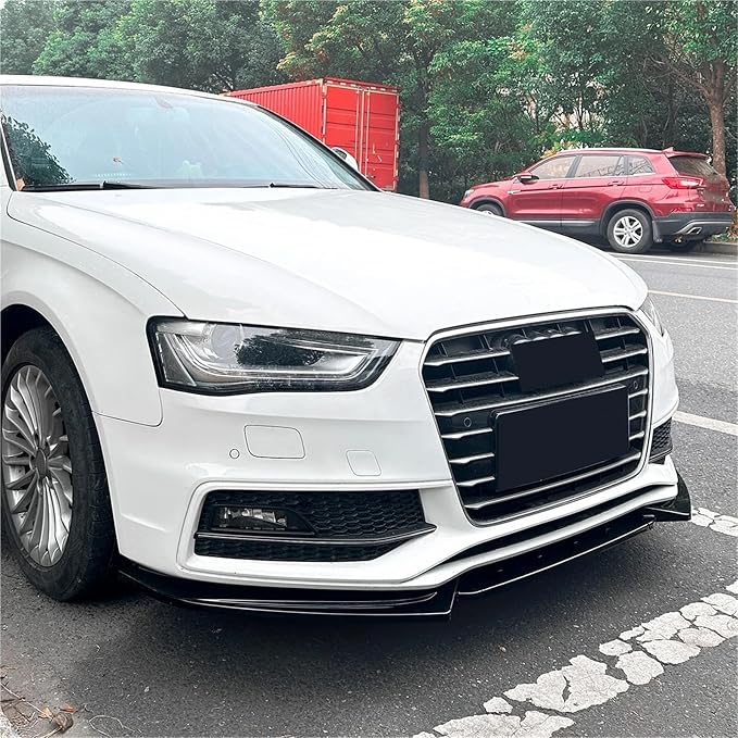 Car Front Bumper Lip Splitter For Audi A4 S-Line S4 B8.5 2012-2015 Glossy Black 3Pcs Spoiler Diffuser Body Kit