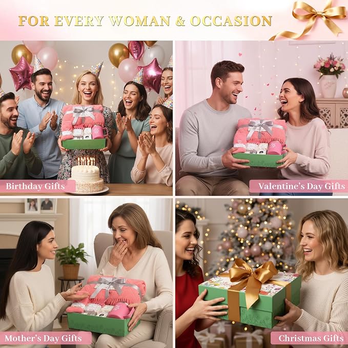 Birthday Gifts for Women Gift Baskets for Women Self Care Spa Gift Set Thinking of You Care Package Get Well Soon Gifts Sympathy Gifts Relaxation Stress Relief Gifts for Mom Sister Friends