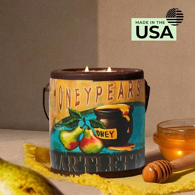 A CHEERFUL GIVER 95hr 20oz Scented Candle - Honey Pear Cider - Multi-Wick Glass Candle - Gifts For Men and Women