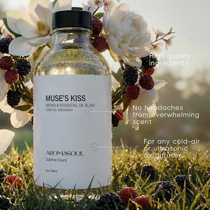 Hotel Diffuser Oil Muse's Kiss Scent - Premium Fragrance Oil for Ultrasonic and Waterless Diffuser - 120 mL, 4 fl oz