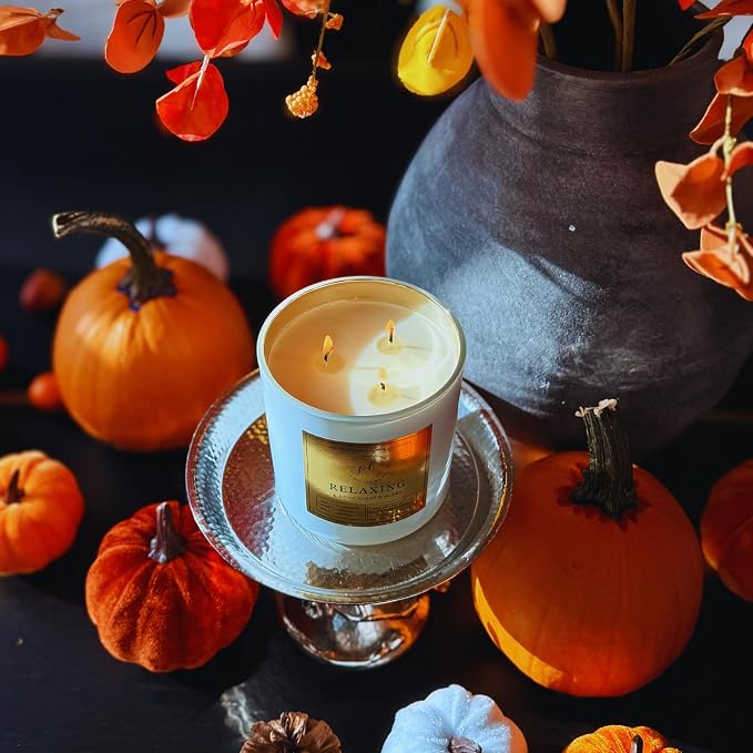 Extra Large Candle – Relaxing & A Good Night’s Sleep | Hand Poured Soy Candle with Chamomile, Lavender & Jasmine | 14.1 0z (400 g) 60 Hours Vegan, Clean Burn | Gift for Sleep & Calm