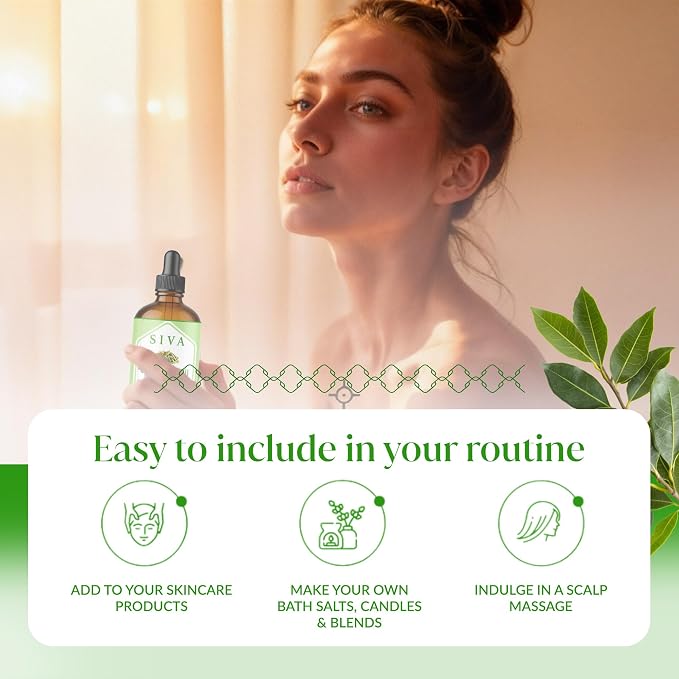 Siva Citronella Essential Oil 4 Fl Oz – for Diffuser, Skin & Hair Care – Ideal for Aromatherapy, Massage & DIY Blends- with Dropper