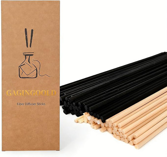 100 PCS Reed Diffuser Sticks, 11 Inch Fibre Diffuser Replacement Stick for Essential Oil Diffuser Refill, 4 mm Thick Aroma Diffuser Sticks for Home Office Bathroom Bedroom, Black & Primary
