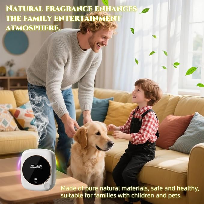 Waterless Essential Oil Diffuser for Home Office Travel Ultrasonic Aromatherapy Small Cordless Diffuser with 7 Mist Modes for Bedroom Bathroom Hotel Car Portable Air Freshener & Scent Machine