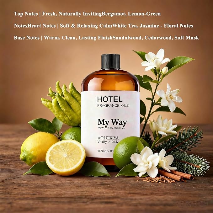 My Way Diffuser Oil Waterless Hotel Essential Oils for Diffusers for Home Inspired by The 1 Hotel Miami Scent - Premium Hotel Collection Diffuser Oil (16.9 Fl Oz (Pack of 1)