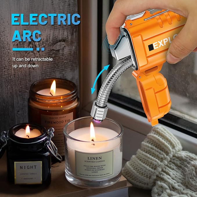 Lafagiet USB C Rechargeable Lighter, 360° Flexible Neck, Wind & Water Proof, Electric Arc Lighters for Candle, Camping