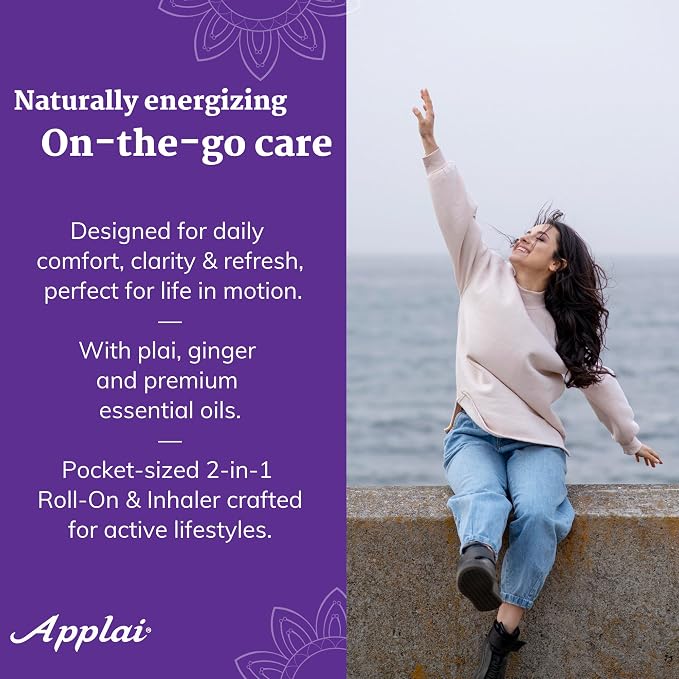 Traditional – Muscle Oil Roll On Inhaler – 2-in-1 Aromatherapy Roller – Plai Oil Ginger Turmeric Massage - Soothing - Muscle Roller Lumbar Knees & Calves- Lavender - 2g