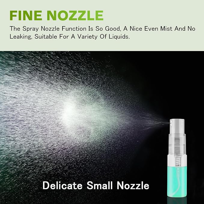 Mini Spray Bottle 3ml, Refillable Glass Spray Bottle, Glass Bottle Atomizer, Perfume Mouthwash Atomizer for Cleaning Refillable Container for Travel, Essential Oils, Perfume 60 Pcs, 3ml