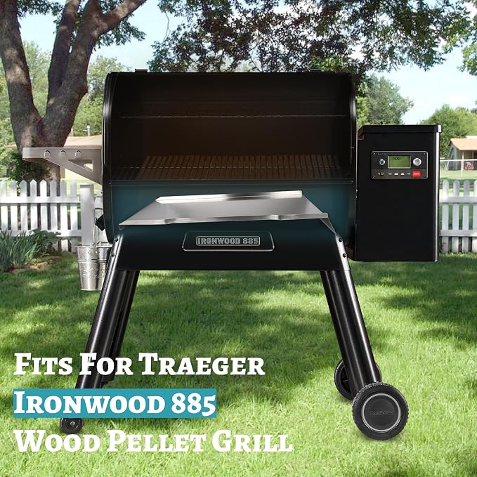 Drip Tray for Traeger Ironwood 885, Heat Baffle Replacement Drip Pan Compatible with Traeger Ironwood 885 Grease Tray Flame Diffuser Plate Accessories BCA1333 KIT0404