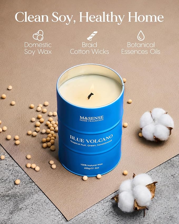 M&SENSE Tropical Fruit Soy Scented Candles Natural Non Toxic, Large Summer Candles 21.2oz 120 Hours Long Lasting Burning, Unique Candle Gifts Cozy Room Decor for Women Men