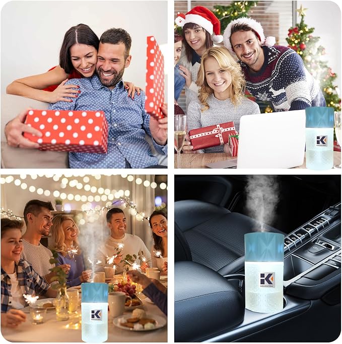 Essential Oil Diffuser, 35 Million Negative Ions Fresh Air, Glass Oil Diffuser with Warm Night Light, Auto Shut-Off, 250ml Ultrasonic Cool Mist Humidifier for Home,Car,Spa,Yoga (Blue, Lavender)