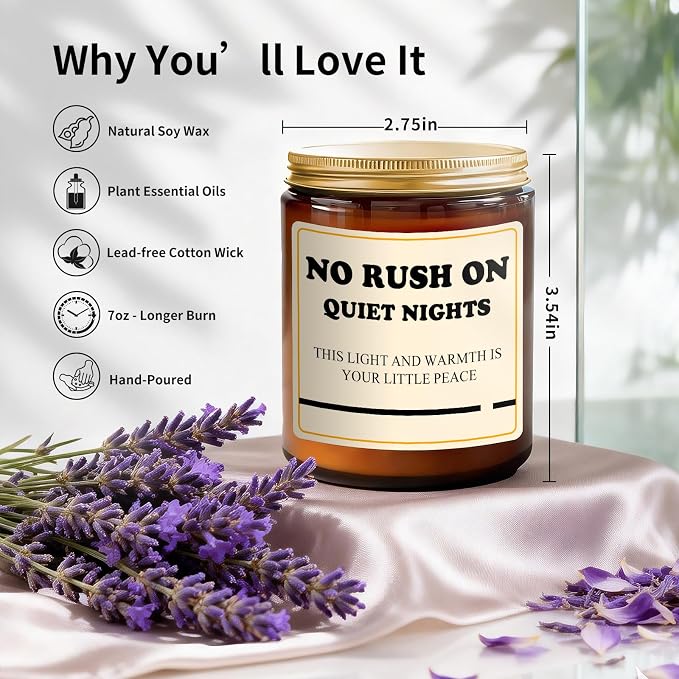 Lavender Candle Gifts for Women - 7oz Home Scented Soy Candle for Relaxation - Lavender Aromatherapy Candle for Stress Relief - Clean Burning, Long Lasting 50 Hours, Mothers Gift for Birthday for Mom
