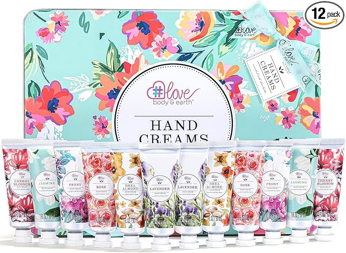 12 Pack Hand Cream Gifts Set, Moisturizing Lotion Enriched with Shea Butter to Nourish Dry Hands, Hand Lotion Travel Size Hand Cream, Birthday Gifts for Women, Graduation Gift for Girls, 12 x 1 OZ