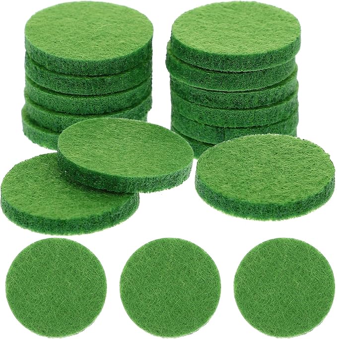 GLEAVI Diffuser Refill Pads：100pcs Essential Oil Diffuser Pad Cotton Replacement Pads for Diffuser Necklace Vent Clip Green