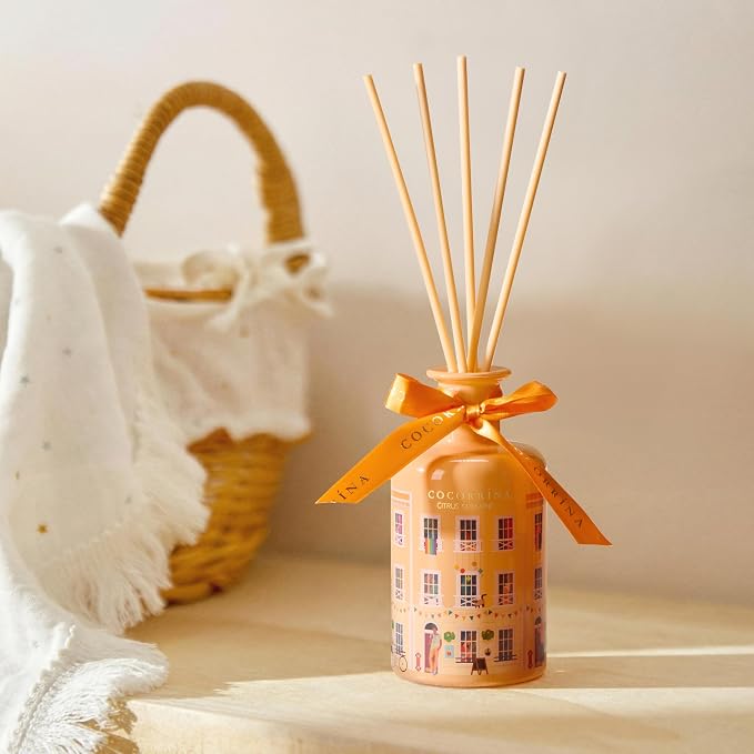 Reed Diffuser for Home - Citrus Sunshine 6.76 fl oz Diffuser with Sticks, Home Fragrance for Bathroom Shelf Decor, Bedroom & Guest Room