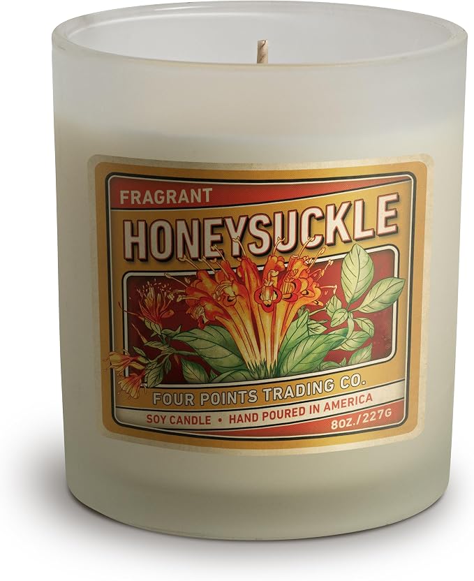 Honeysuckle 8 Oz Scented Soy Aromatherapy Candle w/Jar