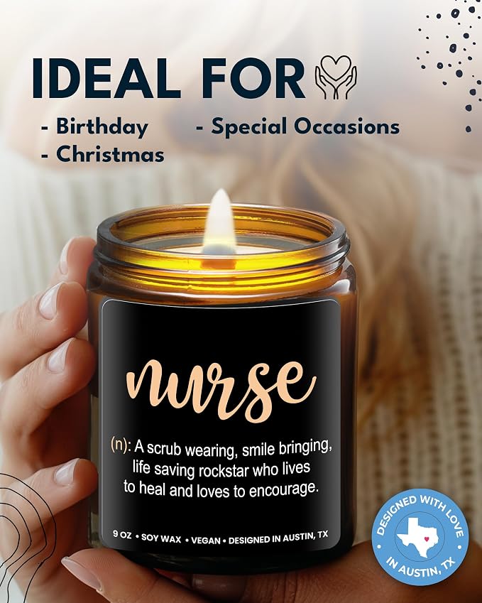 Nurse Candle, Nurse Gifts for Women & Men, Nurses Week Gifts, Graduation Present for RN Men, Thoughtful Presents for Nursing Practitioner, Nursing Practitioner Presents for Women, RN Birthday Gift