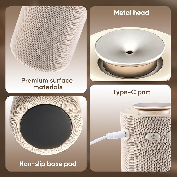 Stillstorm Waterless Diffuser for Essential Oil, Portable Aromatherapy Diffuser, Car Air Freshener with 8 Light Colors, Fabric Material Scent Air Machine for Home, Office, Essential Oils Excluded