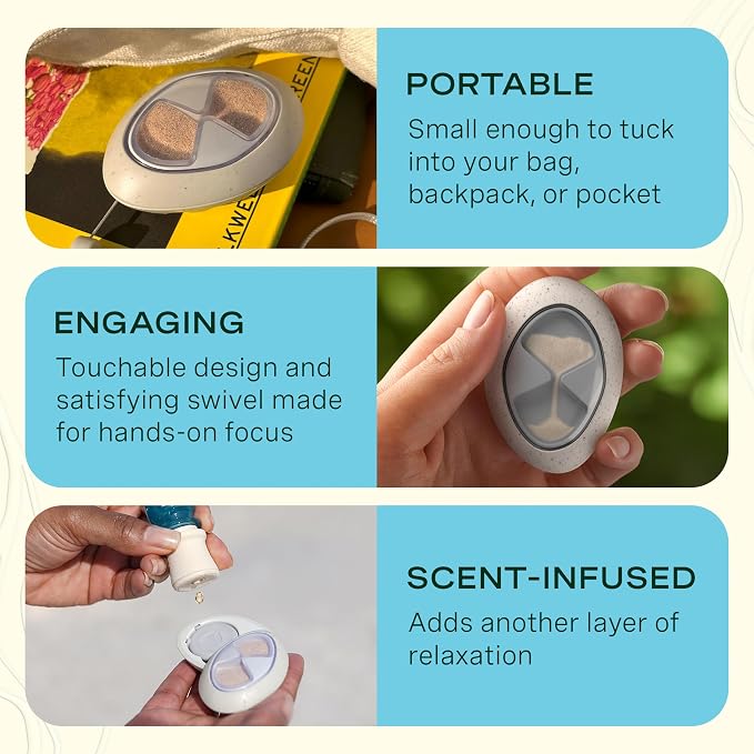 Lifelines Scent-Infused Grounding Stone & Oil Blend - Portable Fidgets for Tweens, Teens & Adults with Essential Oil Blend & Diffusion Stones for Sensory Immersion - Calming Waterless Passive Diffuser