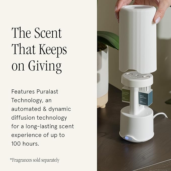 Pura Plus Smart Home Fragrance Diffuser for Large Spaces - Adjust Scent Intensity, Set Schedules, Timers & More in Pura App - Fragrances Sold Separately - White