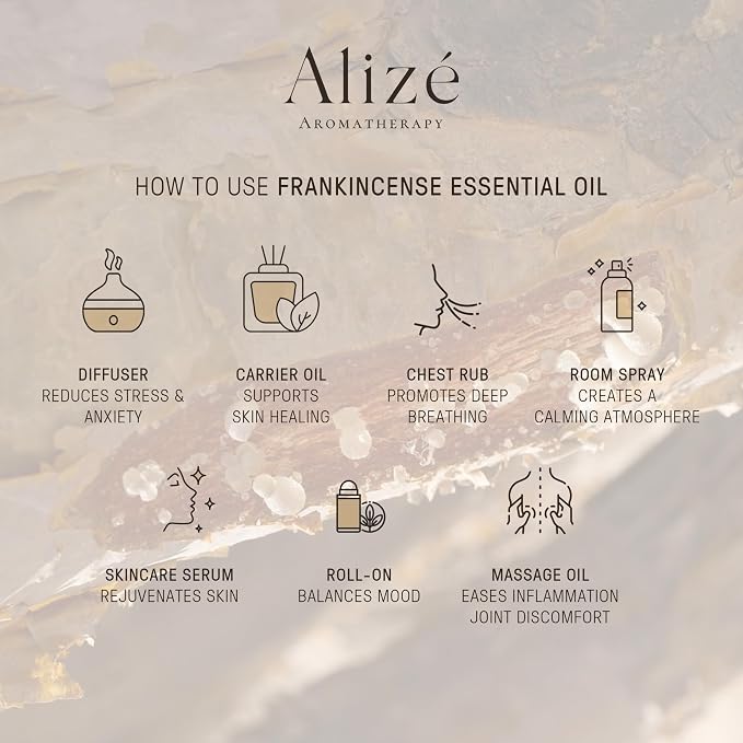Frankincense Essential Oil, 100% Natural & Pure Essential Oils for Diffusers for Home, Diffuser Oils Scents, and Aromatherapy, Diffuser Oils Scents for Home, 10ml-0.33 fl oz