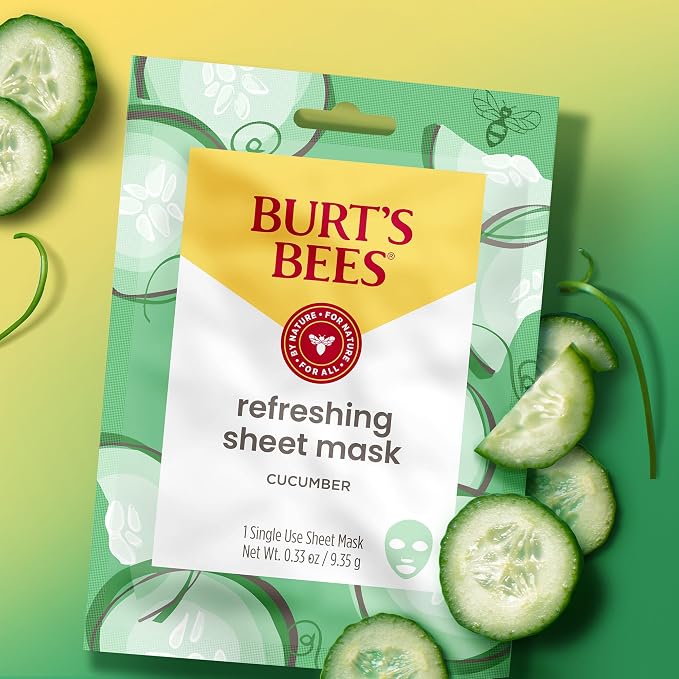 Burt's Bees Mothers Day Gifts, Face Mask Bundle Set, Hydrating Watermelon, Calming Rose, & Refreshing Cucumber, Face Sheet Masks for Single Use Skin Care, 99% Natural Origin, 3 Count, 0.33oz Each
