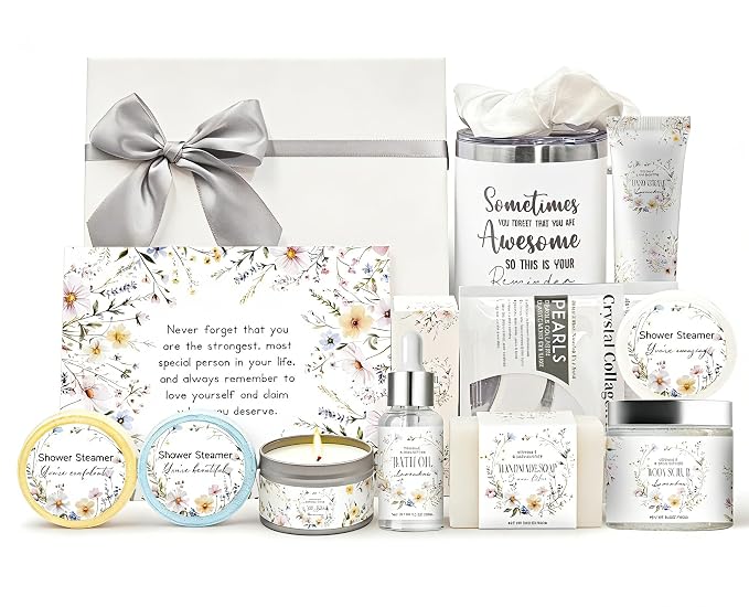 Spa Gifts for Women 10Pcs Mothers Day Gifts Happy Birthday Gift Baskets, Christmas Relaxing Home SPA Kit Bath Set Self Care Package Thank You Box for Mom Her Sister Teacher Friends Friendship