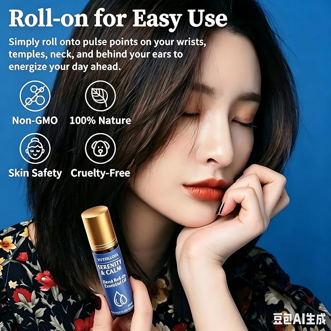 2-Pack Serenity & Calm Essential Oil Roll On | Pure Natural Essential Oil Blend | Self Care, Relaxation & Travel Gifts for Women, Teachers & Colleagues | VUTOLLOSA