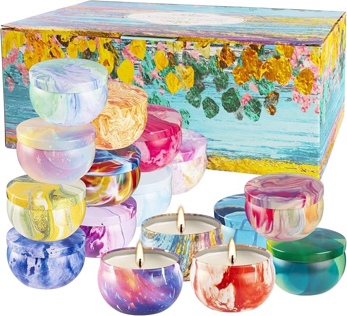 Howemon 16 Pack Scented Candles Set for Home, Relaxing Stress Relief, Aromatherapy - Natural Soy Wax and Fragrance - Gifts for Women, Mom, Best Friend, Wife, Birthday