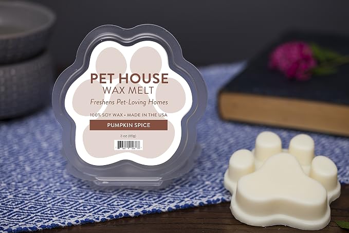 One Fur All Pet House Scented Wax Melts for Warmer - Long-Lasting Pet Friendly Plant Based Soy Wax Melts - Pumpkin Spice Pack of 4