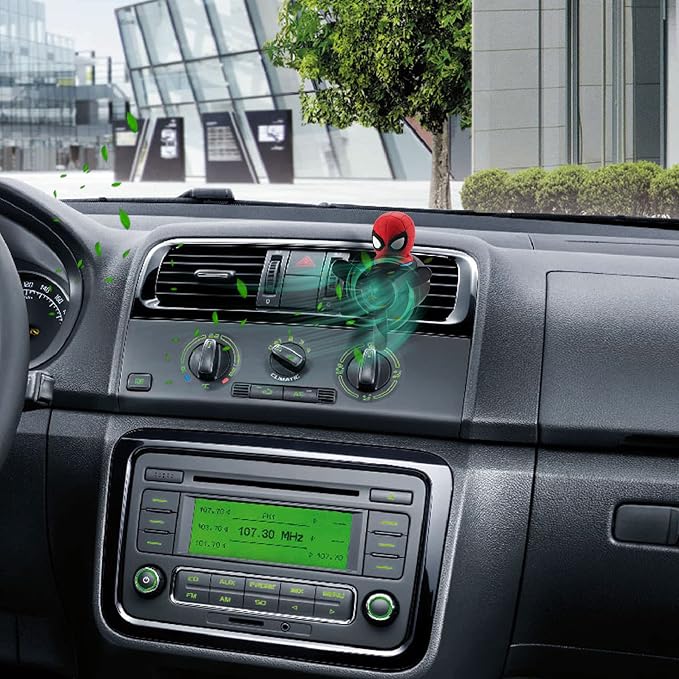 2pcs Car Air Fresheners Cartoon Cute Bear Pilot Automotive Air Outlet Propeller Car Diffuser Creative Car Perfume Decoration for Car Vent Clips with 8 Fragrant Tablets for Women Men (Bear + Hero)