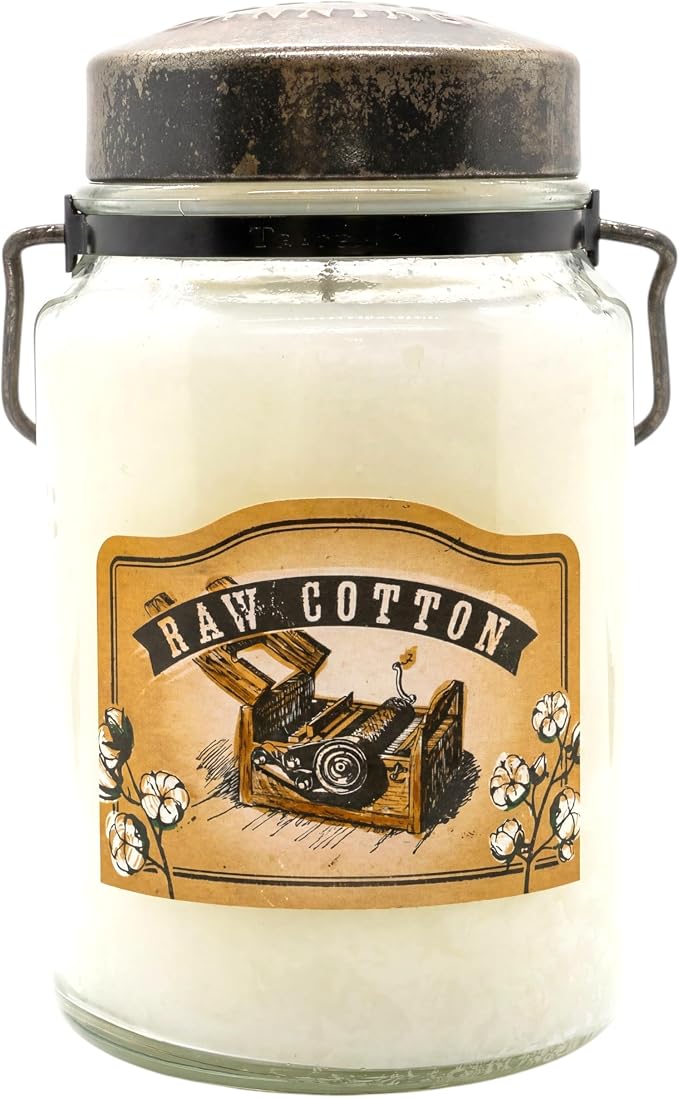 McCall’s Candles | Raw Cotton | 26 oz Scented Candle | USA-Poured | Vintage Rustic Jar | Fresh Clean Home-Inspired Fragrance