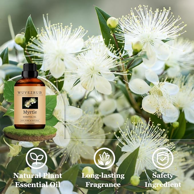 Myrtle Essential Oils 60ML, Pure Myrtle Essential Oil for Aromatherapy Diffuser - 2 Fl Oz