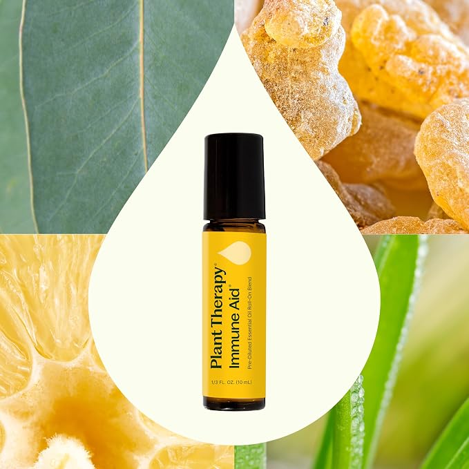 Plant Therapy Immune Aid Essential Oil Blend 10 mL (1/3 oz) 100% Pure, Pre-Diluted Roll On, for Natural Immune Support