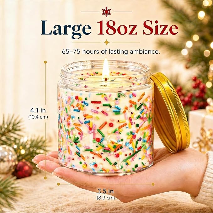 Viyffo Large 18oz New Home Candle - Vanilla & Cedarwood, House Warming Gifts Candle, Non Toxic Soy Scented Candle, Colorful Jar for Home, Living Room, Bedroom, Bathroom Decor, Housewarming Gift
