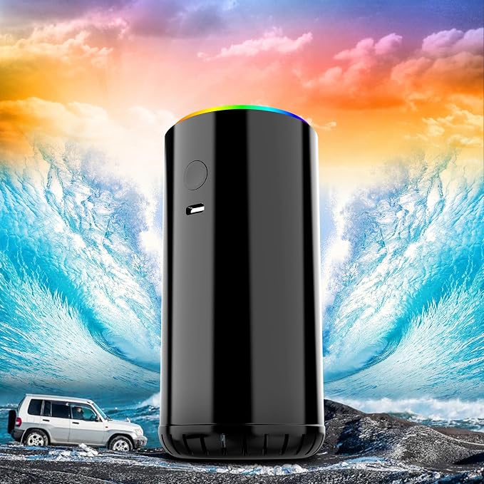 Smart Car Air Fresheners, Car Diffuser Air Freshener Long Lasting with 100 ML (3.5oz) Essential Oil, Aromatizante Para Carro with Five Modes, RGB Music Syncing Light, Auto On/Off, Mahogany Teakwood