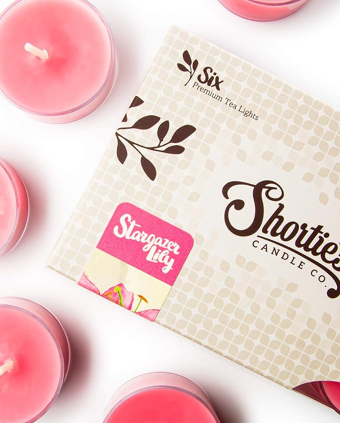 Stargazer Lily Premium Tealight Candles Bulk Pack - Highly Scented with Essential & Natural Oils - 24 Pink Tea Lights - Beautiful Candlelight - Made in the USA - Flower & Floral Collection