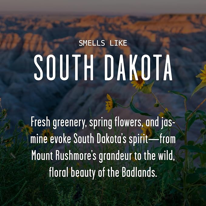 South Dakota Gifts, South Dakota Decor for Home - 'There's No Place Like South Dakota Candle, w/Greenery, Flowers & Jasmine I South Dakota Souvenirs State Gifts I 9oz Jar, 50Hr Burn, USA Made
