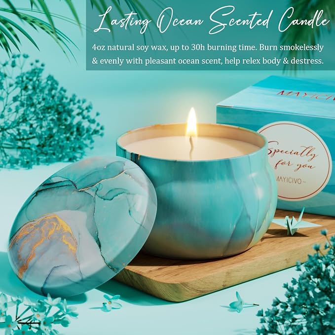 Birthday Gifts for Women Friendship, Ocean Relaxing Spa Gifts Basket for Women Self Care Gifts, Thank You Gifts Bath Set Valentines Day Gifts for Mom Her Best Friend Wife Sister Coworker Nurse Teacher