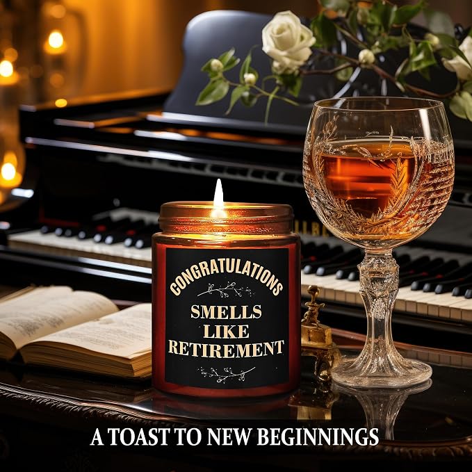 Retirement Gifts - Funny Retiring Candles - Best 2026 Retired Gifts for Men, Friends, Coworker, Teacher - Spa Relaxing Candles for Women Stress Relief - Tropical Coconut Summer Soy Candle