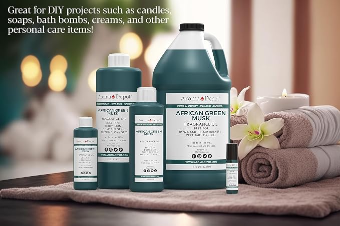 Aroma Depot 30 ml. African Green Musk Roll-on Perfume/Skin Body Fragrance Oil. Our Interpretation, Pure-Uncut. Add a Few Drops to Your Aromatherapy Diffuser.