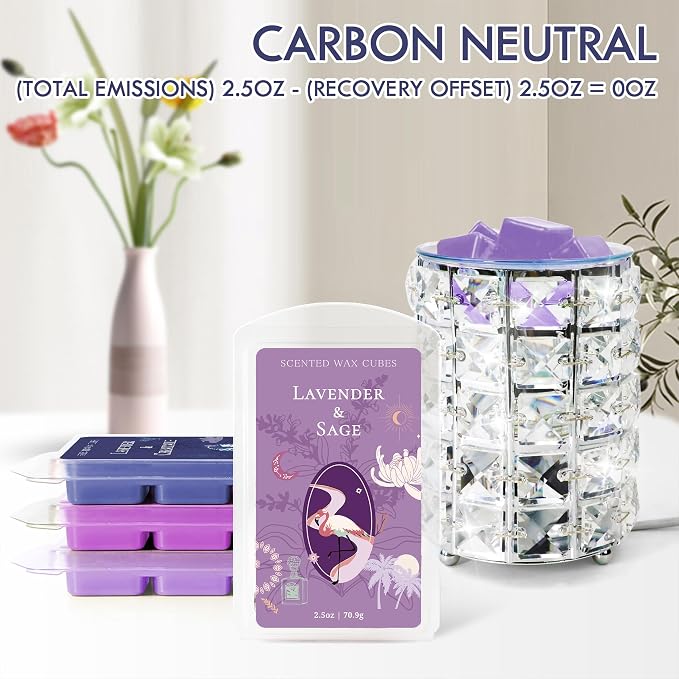 STRN Wax Melts, Lavender Scented Wax Melt for Wax Warmers, 4 Scents of Lavender & Gardenia, Sage, Chamomile, Sandalwood, Long-Lasting Summer Wax Cubes 4 x 2.5oz for Home, Spa