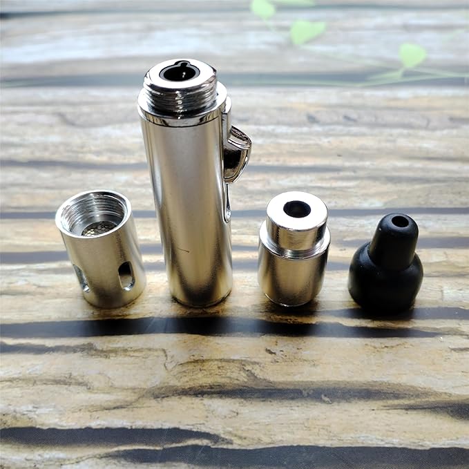 Torch Lighter,Handheld Multifunctional All-in-One Tube Built-in Detachable Windproof Lighter,Outdoor,Indoor,Camping,Candle,Birthday,Silver