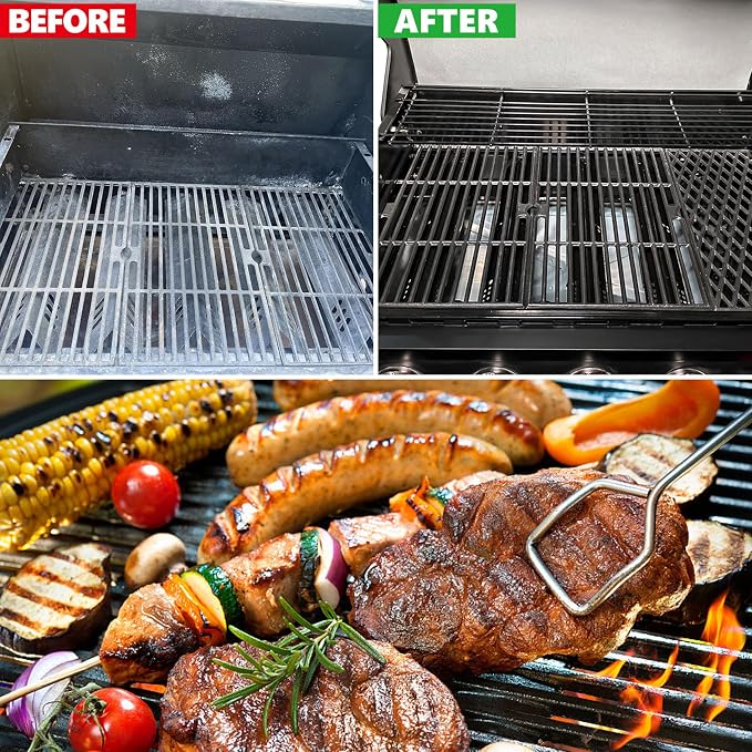 SafBbcue Grill Replacement Parts for dyna-glo 3 Burner DGH373CRP-D DGF371CRP-D Grills, Cast Iron Grill Grates, Grill Parts Kit for Dyna-Glo Grill