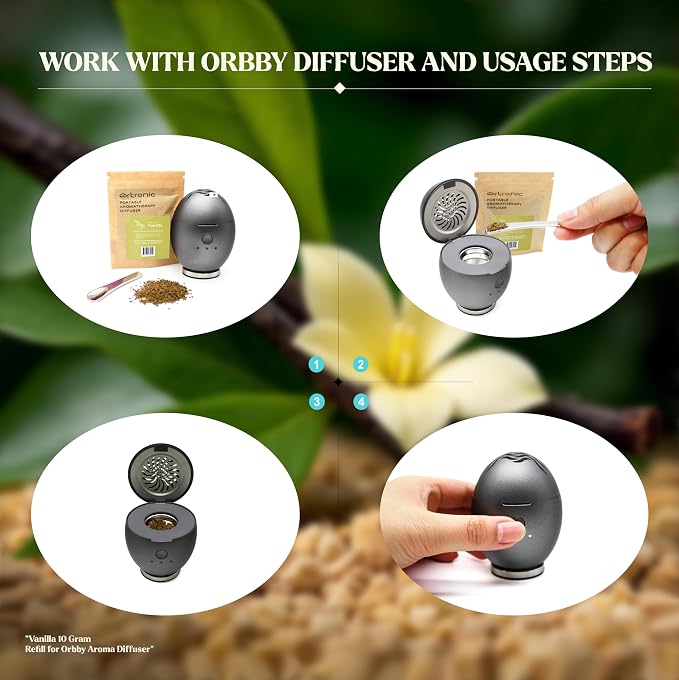 Aroma Diffuser-Compatible Scented Pellets/Granules : Vanilla,10g, Refills for Orbby Incense Burner