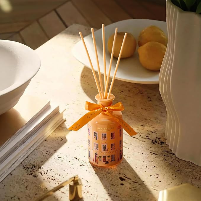Reed Diffuser for Home - Citrus Sunshine 6.76 fl oz Diffuser with Sticks, Home Fragrance for Bathroom Shelf Decor, Bedroom & Guest Room