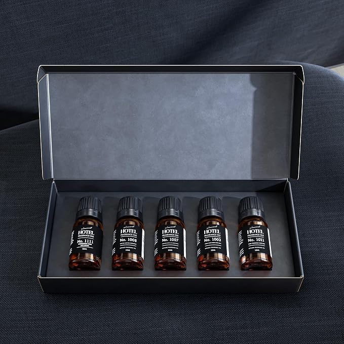 AirScent Hotel Diffuser Oil Gift Set - Inspired by The Most Popular 5-Star Hotel Scents - 10 mL, 0.34 fl oz Fragrance Oil Set - My Way, The Beach Villas and Other Luxury Hotel Scents