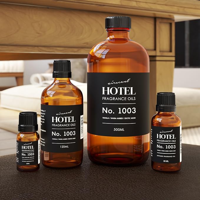 AirScent Hotel Diffuser Oil No. 1003 - Vanilla Warm Amber Musk - 10 mL | Asian Garden Hotel Scent - Premium Fragrance Oil for Ultrasonic and Waterless Diffusers and Crafting - .34 fl oz Bottle